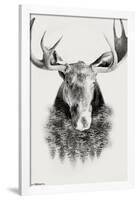 Moose - Trees-null-Framed Standard Poster