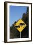 Moose Warning Traffic Sign-null-Framed Photographic Print