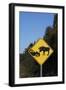 Moose Warning Traffic Sign-null-Framed Photographic Print