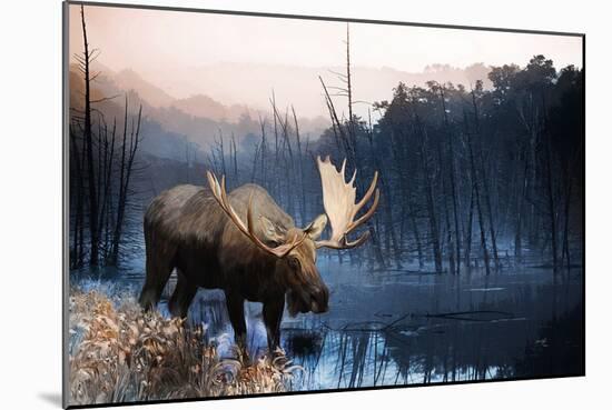 Moose-null-Mounted Art Print