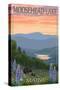 Moosehead Lake, Maine - Bears and Spring Flowers-Lantern Press-Stretched Canvas