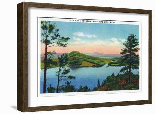 Moosehead Lake, Maine, View of Blue Ridge Mountain and the Lake-Lantern Press-Framed Art Print