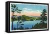 Moosehead Lake, Maine, View of Blue Ridge Mountain and the Lake-Lantern Press-Framed Stretched Canvas