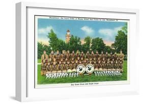 Mooseheart, Illinois, View of the Boy Scout Drum and Bugle Corps-Lantern Press-Framed Art Print