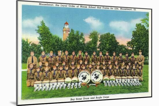 Mooseheart, Illinois, View of the Boy Scout Drum and Bugle Corps-Lantern Press-Mounted Art Print