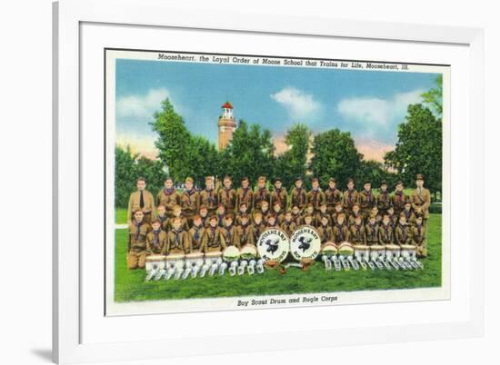 Mooseheart, Illinois, View of the Boy Scout Drum and Bugle Corps-Lantern Press-Framed Art Print