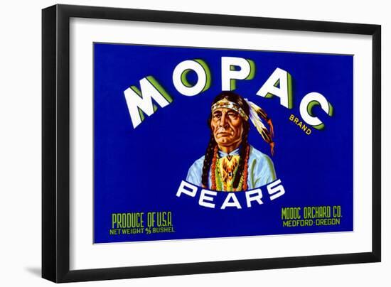 Mopac Brand Pears-null-Framed Art Print