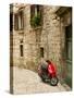 Moped in Alley, Sibenik, Croatia-Russell Young-Stretched Canvas