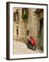 Moped in Alley, Sibenik, Croatia-Russell Young-Framed Premium Photographic Print