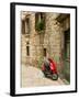 Moped in Alley, Sibenik, Croatia-Russell Young-Framed Premium Photographic Print