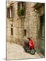 Moped in Alley, Sibenik, Croatia-Russell Young-Mounted Premium Photographic Print