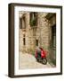 Moped in Alley, Sibenik, Croatia-Russell Young-Framed Photographic Print