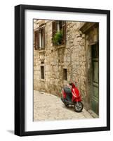 Moped in Alley, Sibenik, Croatia-Russell Young-Framed Photographic Print