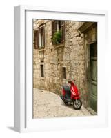 Moped in Alley, Sibenik, Croatia-Russell Young-Framed Photographic Print