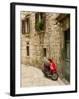 Moped in Alley, Sibenik, Croatia-Russell Young-Framed Photographic Print