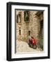 Moped in Alley, Sibenik, Croatia-Russell Young-Framed Photographic Print