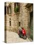 Moped in Alley, Sibenik, Croatia-Russell Young-Stretched Canvas