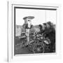 Moped in the 1950S (B/W Photo)-null-Framed Giclee Print