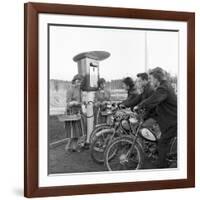 Moped in the 1950S (B/W Photo)-null-Framed Giclee Print