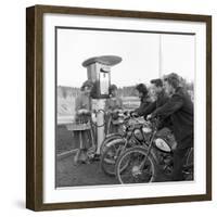 Moped in the 1950S (B/W Photo)-null-Framed Giclee Print
