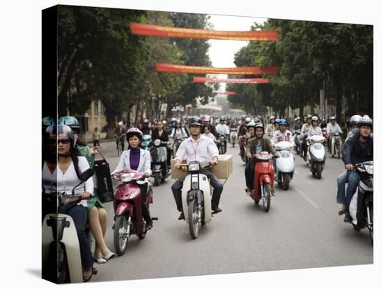 Mopeds Coming Towards Camera, Hanoi, Vietnam, Indochina, Southeast Asia, Asia-Purcell-Holmes-Stretched Canvas