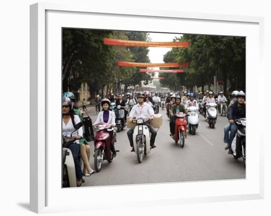 Mopeds Coming Towards Camera, Hanoi, Vietnam, Indochina, Southeast Asia, Asia-Purcell-Holmes-Framed Photographic Print