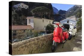 Mopeds Parked on a Narrow Street, Amalfi, Costiera Amalfitana (Amalfi Coast), Campania, Italy-Eleanor Scriven-Stretched Canvas