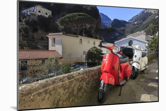 Mopeds Parked on a Narrow Street, Amalfi, Costiera Amalfitana (Amalfi Coast), Campania, Italy-Eleanor Scriven-Mounted Photographic Print