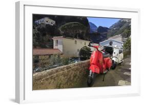 Mopeds Parked on a Narrow Street, Amalfi, Costiera Amalfitana (Amalfi Coast), Campania, Italy-Eleanor Scriven-Framed Photographic Print