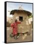 Mopti, A Bobo Man Beside His Millet Granary at a Bobo Village Near Mopti, Mali-Nigel Pavitt-Framed Stretched Canvas
