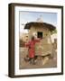 Mopti, A Bobo Man Beside His Millet Granary at a Bobo Village Near Mopti, Mali-Nigel Pavitt-Framed Photographic Print