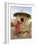 Mopti, A Bobo Man Beside His Millet Granary at a Bobo Village Near Mopti, Mali-Nigel Pavitt-Framed Photographic Print