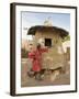 Mopti, A Bobo Man Beside His Millet Granary at a Bobo Village Near Mopti, Mali-Nigel Pavitt-Framed Photographic Print