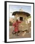 Mopti, A Bobo Man Beside His Millet Granary at a Bobo Village Near Mopti, Mali-Nigel Pavitt-Framed Photographic Print