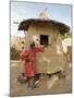 Mopti, A Bobo Man Beside His Millet Granary at a Bobo Village Near Mopti, Mali-Nigel Pavitt-Mounted Photographic Print