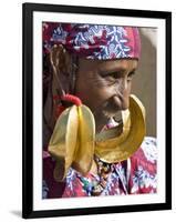 Mopti, A Fulani Woman Wearing Large 14-Carat Gold Earrings, Mali-Nigel Pavitt-Framed Photographic Print