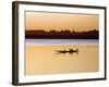 Mopti, at Sunset, a Boatman in a Pirogue Ferries Passengers across the Niger River to Mopti, Mali-Nigel Pavitt-Framed Photographic Print