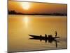 Mopti, at Sunset, a Boatman in a Pirogue Ferries Passengers across the Niger River to Mopti, Mali-Nigel Pavitt-Mounted Premium Photographic Print