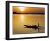 Mopti, at Sunset, a Boatman in a Pirogue Ferries Passengers across the Niger River to Mopti, Mali-Nigel Pavitt-Framed Photographic Print