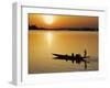 Mopti, at Sunset, a Boatman in a Pirogue Ferries Passengers across the Niger River to Mopti, Mali-Nigel Pavitt-Framed Photographic Print