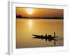 Mopti, at Sunset, a Boatman in a Pirogue Ferries Passengers across the Niger River to Mopti, Mali-Nigel Pavitt-Framed Photographic Print