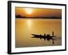 Mopti, at Sunset, a Boatman in a Pirogue Ferries Passengers across the Niger River to Mopti, Mali-Nigel Pavitt-Framed Photographic Print