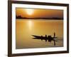 Mopti, at Sunset, a Boatman in a Pirogue Ferries Passengers across the Niger River to Mopti, Mali-Nigel Pavitt-Framed Photographic Print