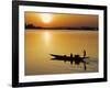 Mopti, at Sunset, a Boatman in a Pirogue Ferries Passengers across the Niger River to Mopti, Mali-Nigel Pavitt-Framed Photographic Print