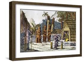 Mora, Cemetery on Island of Nuku Hiva, Marquesas Islands Archipelago-Adam Johann Von Krusenstern-Framed Giclee Print