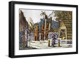 Mora, Cemetery on Island of Nuku Hiva, Marquesas Islands Archipelago-Adam Johann Von Krusenstern-Framed Giclee Print