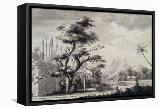 Morai or Burial Place with a Pig Being Offered as a Sacrifice to the Dead-null-Framed Stretched Canvas