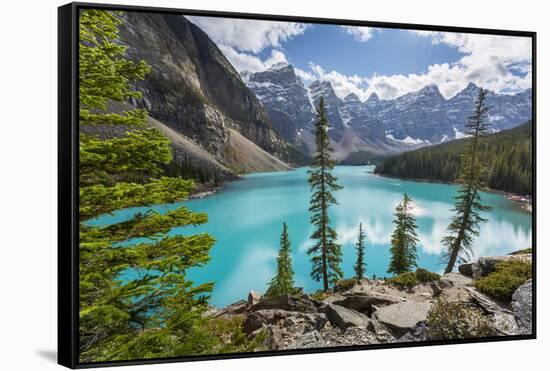 Moraine Lake and the Valley of the Ten Peaks, Banff National Park, UNESCO World Heritage Site, Cana-Frank Fell-Framed Stretched Canvas