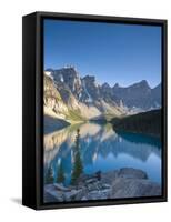 Moraine Lake and Valley of Peaks at Sunrise, Banff National Park, Alberta, Canada-Michele Falzone-Framed Stretched Canvas