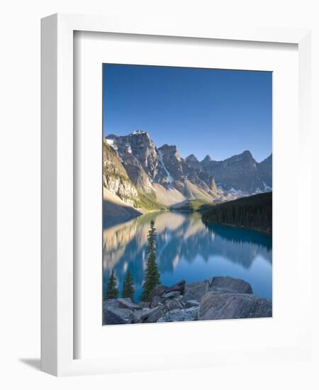 Moraine Lake and Valley of Peaks at Sunrise, Banff National Park, Alberta, Canada-Michele Falzone-Framed Photographic Print